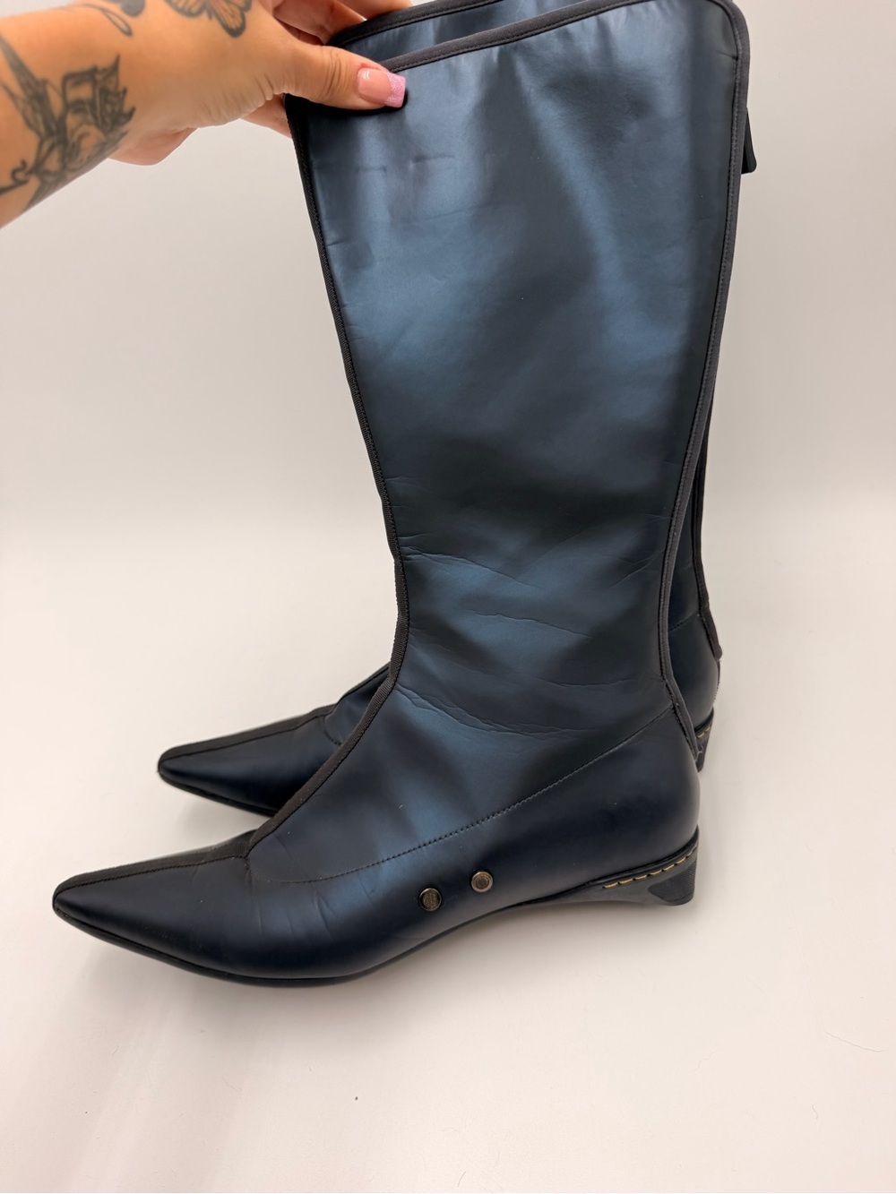 Rare Nike G Series Nike Skin Womens 9.5 B Blue Futuristic Boots Y2K